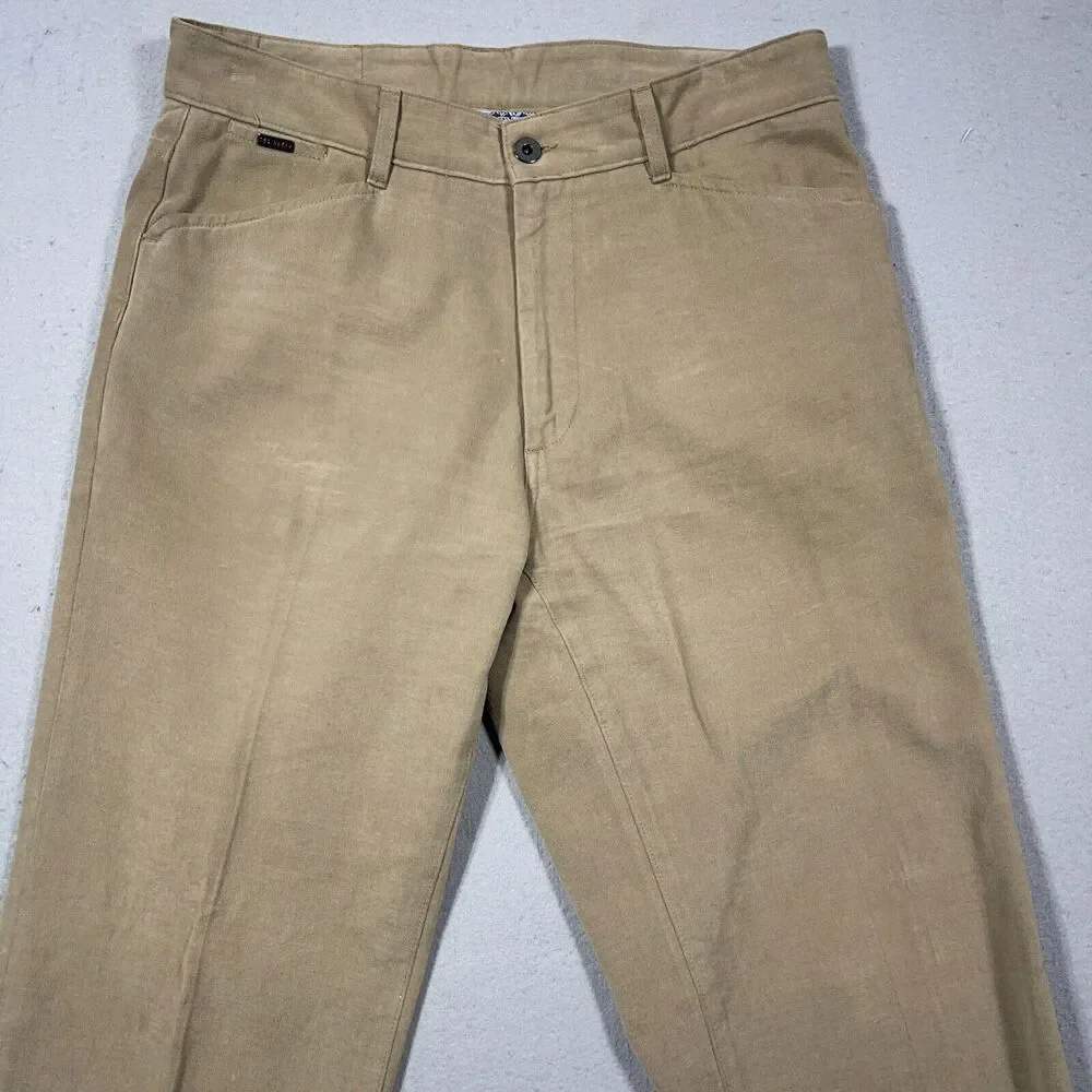 Ted Baker London Pants Men 33 Straight Tan Khaki Cotton Made In Italy Classic‎